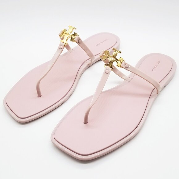 NEW Tory Burch Women's 12 Roxanne Jelly Sandals Meadowsweet/Gold Pink $128 Thong - Picture 4 of 16